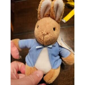 BEATRIX POTTER Vintage Peter Rabbit Plush, Eden Collection, Approx 8" Blue